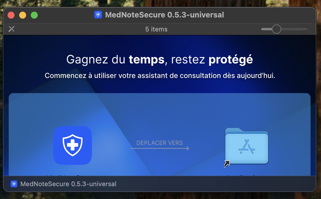 Déplacer l’icône vers votre dossier Applications